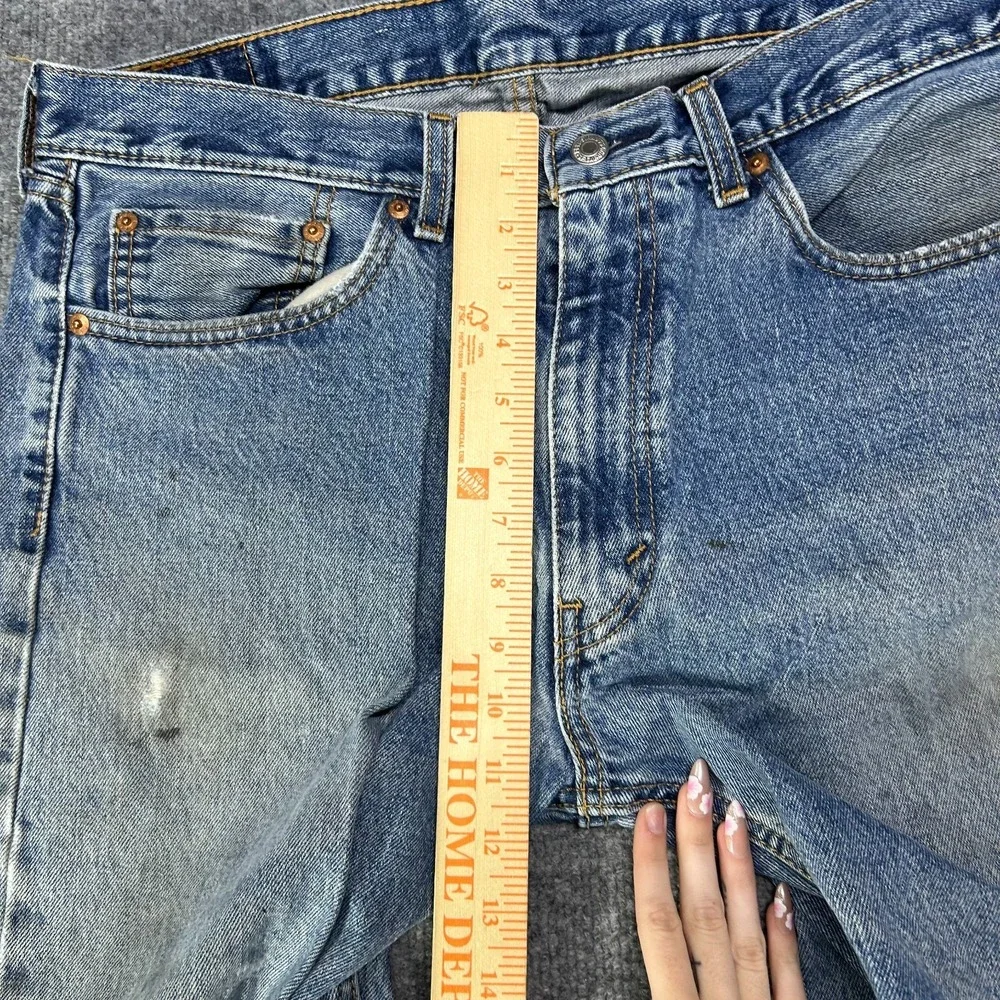 Levi's 505 Straight Fit Jeans Men's Blue Denim‎ Cotton Pockets Zip Fly - 36X29.5